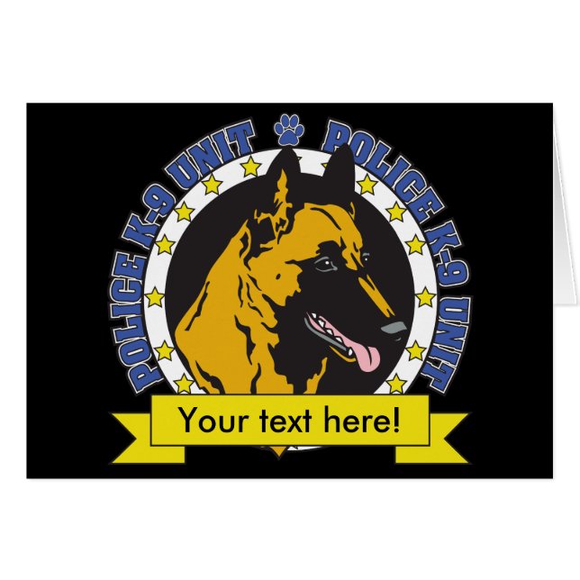 K9 belgare Malinois Hälsningskort (Framsidan Horizontal)