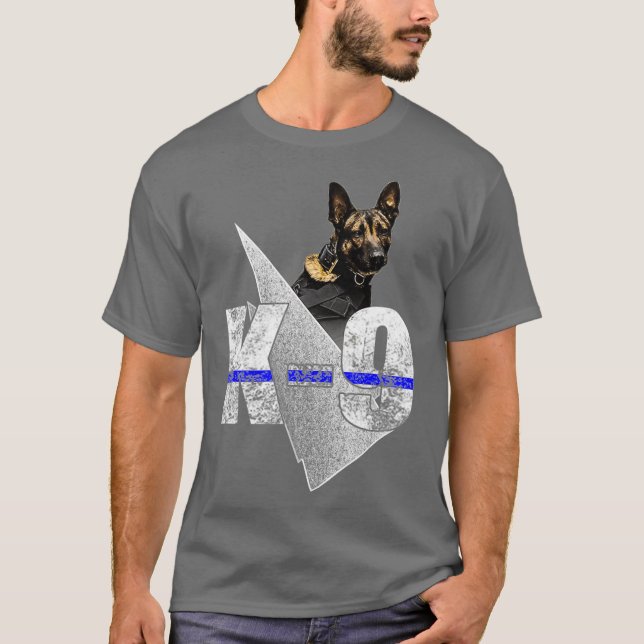 K9 Belgisk polissheriff Malinois Hund Fantastisk T Shirt (Framsida)