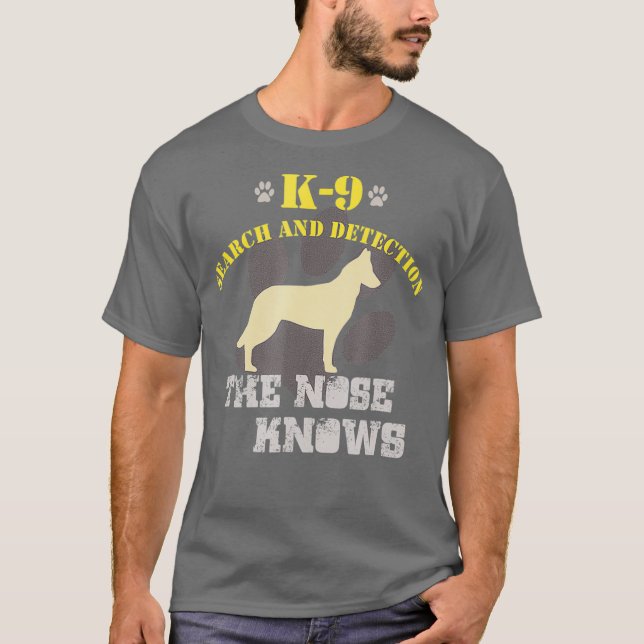 K9 Detection    DogBelgium Malinois Shepherd T Shirt (Framsida)