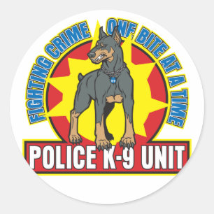 K9 Doberman Bita Runt Klistermärke
