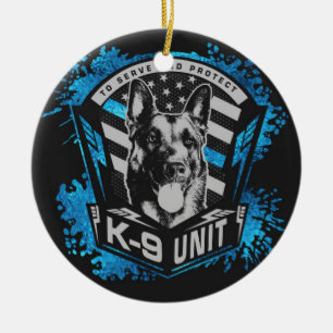 K9 enhet - Malinois - belgisk herde Julgransprydnad Keramik
