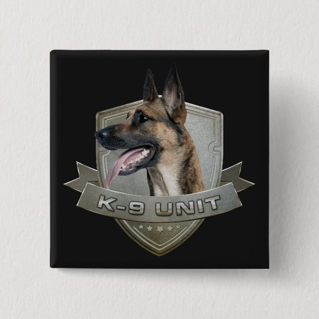 K9 enhet - Malinois - belgisk herde Knapp (Framsida)