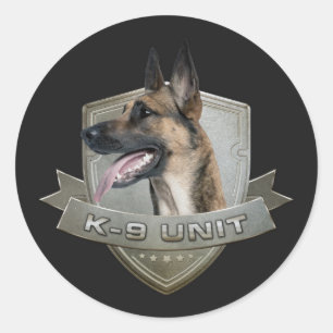 K9 enhet - Malinois - belgisk herde Runt Klistermärke