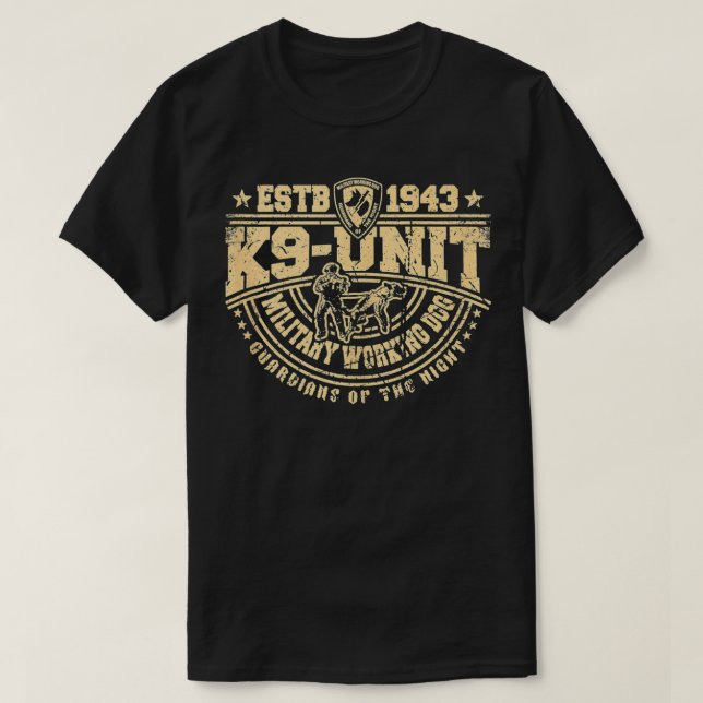 K9 Enhet MIlitary Working Hund Handler Team M T Shirt (Design framsida)