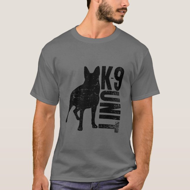 K9 enhet - tysk herde t shirt (Framsida)