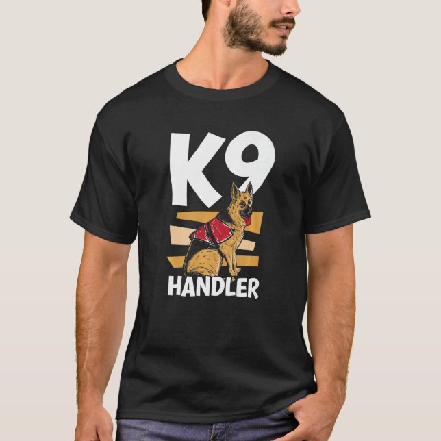 K9 Handler Dog Trainer Handling Premium T Shirt (Framsida)