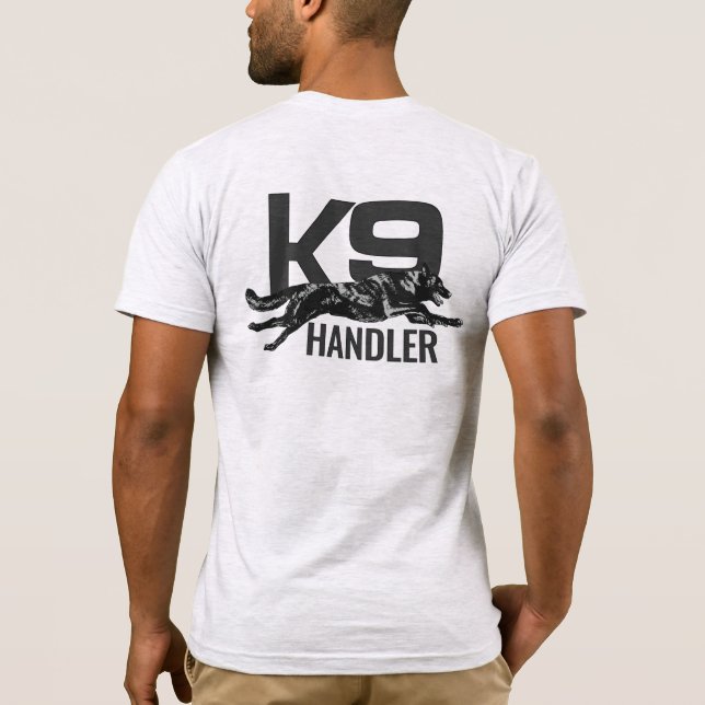K9 Handler - Nederländska Shepherd hund T Shirt (Baksida)