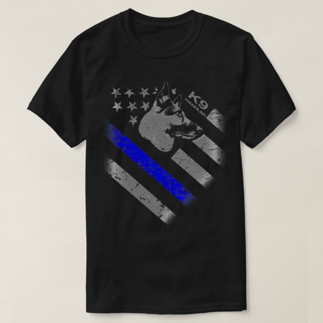 k9-hanterare, polisens hund t shirt (Design framsida)