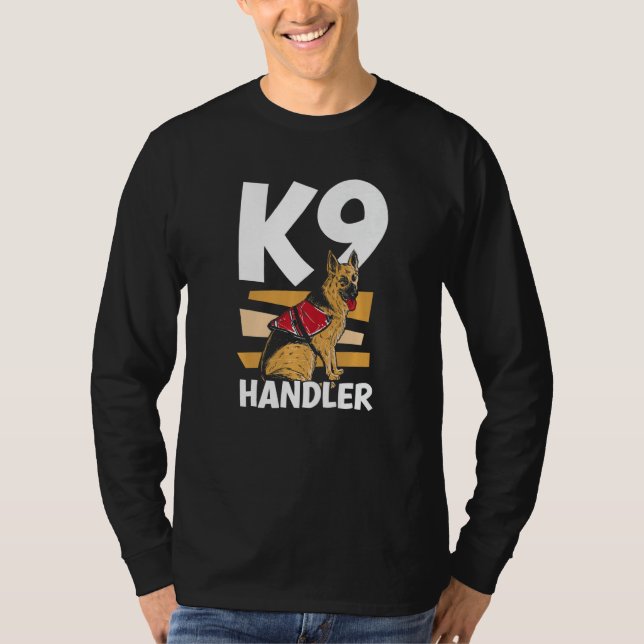 K9-hundförare hundtränare hantering Premium T Shirt (Framsida)