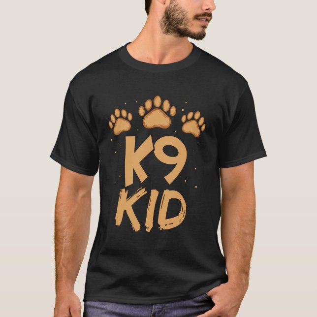 K9 Kid Hund Handler Trainer Hund T Shirt (Framsida)