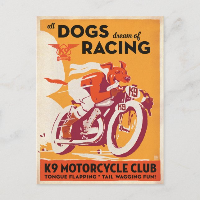 K9 Klubb för motorcykel Vykort (Framsida)