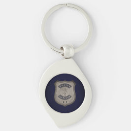 K9 Officer Keychain Swirl Silverfärgad Nyckelring