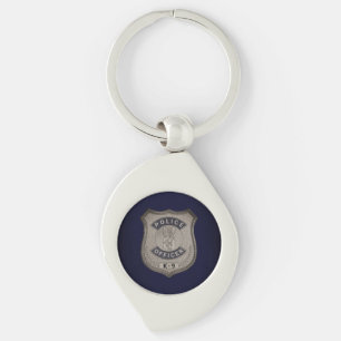 K9 Officer Keychain Swirl Silverfärgad Nyckelring