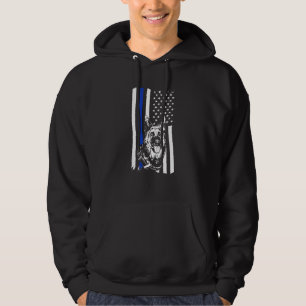 K9 polis hund i patriotisk USA stil K9 polisman Hoodie