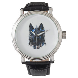 K9 Polis Hund Sherman American Flagga Policem Armbandsur