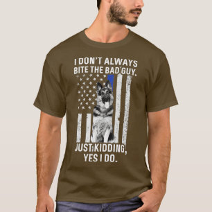K9 Polischef German Shepherd Funny Thin Blue T Shirt