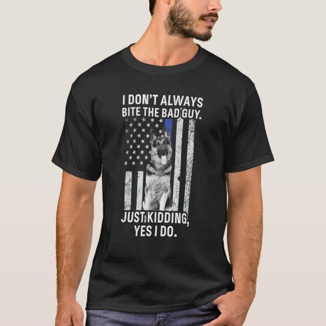 K9 Polischef German Shepherd Shirt Funny Thin T (Framsida)