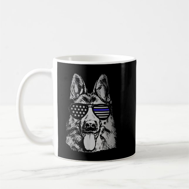 K9 Polischef Shirt Police Hund Thin Blue Line Kaffemugg (Vänster)