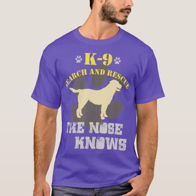 K9 Search and Rädding Labrador Retriever Hund T Shirt (Framsida)