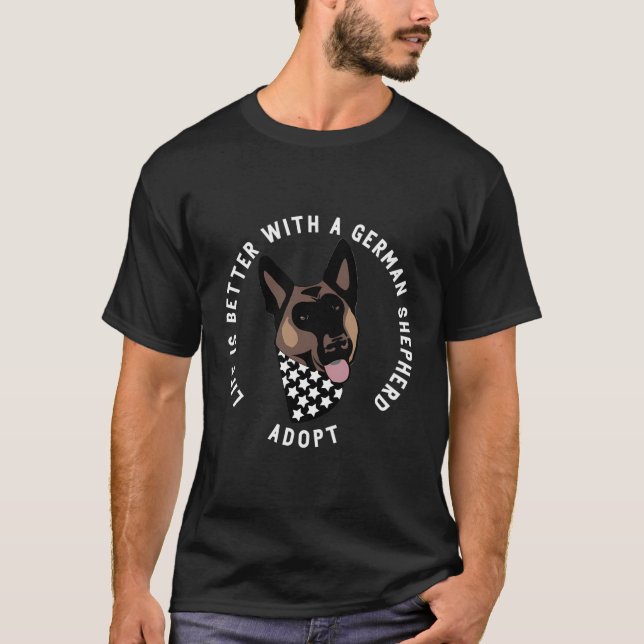 K9 Services German Shepherd Rädding T Shirt (Framsida)
