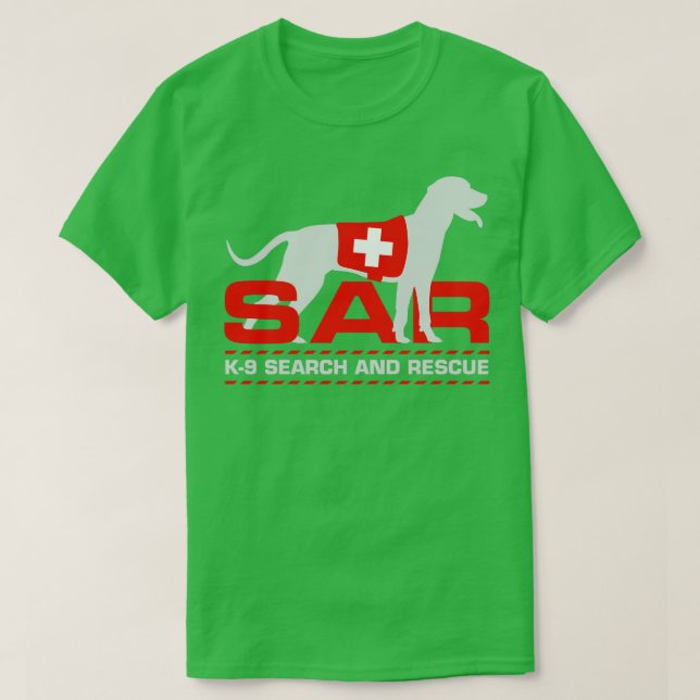 K9 Sökning och Rädding SAR (12) T Shirt (Design framsida)