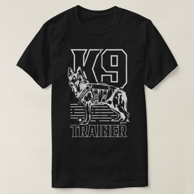 K9 Trainer K9 Handler Service Hund Zip T Shirt (Design framsida)