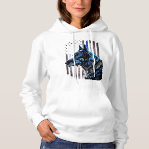 K9 Tysk Shepherd Police Hund Thin Blue Line Flagga T Shirt