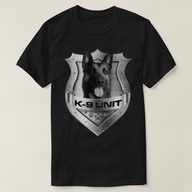 K9 Unit Badge Police Hund Unit Malinois 1 T Shirt (Design framsida)