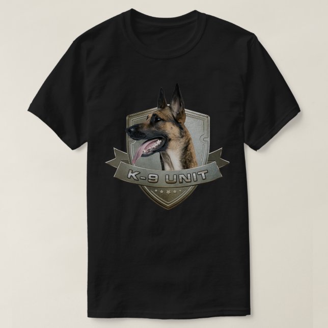 K9 Unit Malinois belgisk shepherd Mechelaar T Shirt (Design framsida)