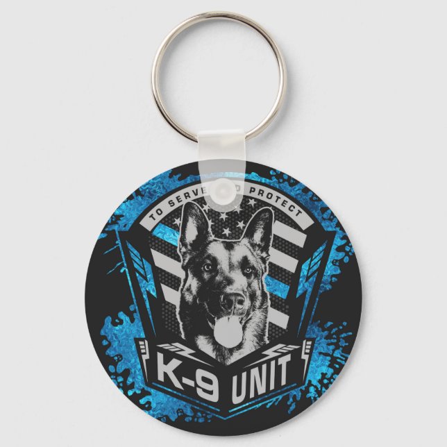 K9 Unit - Malinois - Belgiska fårbesättning Nyckelring (Framsida)