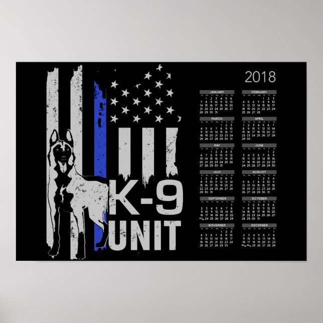 K9 Unit - Malinois Calendar 2018 Poster (Framsidan)