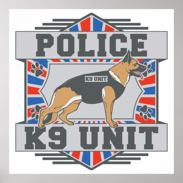 K9 Unit Police German Shepherd Poster (Framsidan)