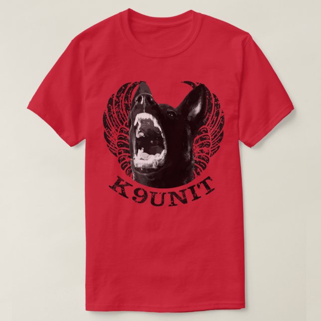 K9 Unit Police Hund Unit Malinois (2) T Shirt (Design framsida)