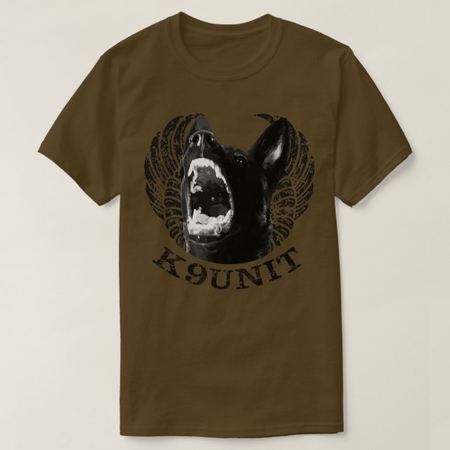 K9 Unit Police Hund Unit Malinois (4) T Shirt (Design framsida)