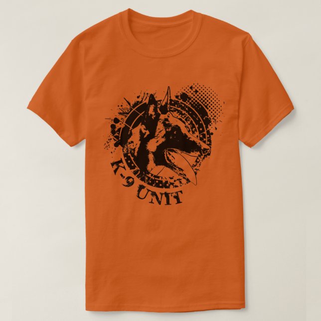 K9 Unit Police Hund Unit Malinois (9) T Shirt (Design framsida)