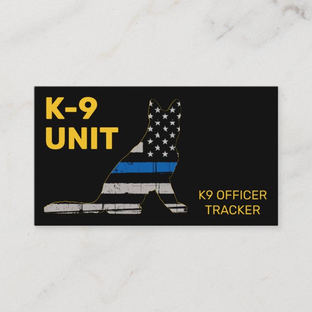 K9 Unit Thin Blue Line Tillsatta lagar Police Hund Visitkort (Framsida)