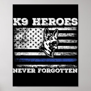 K9 Veteransk militär Hund USA Flagga K9 Vet Poster