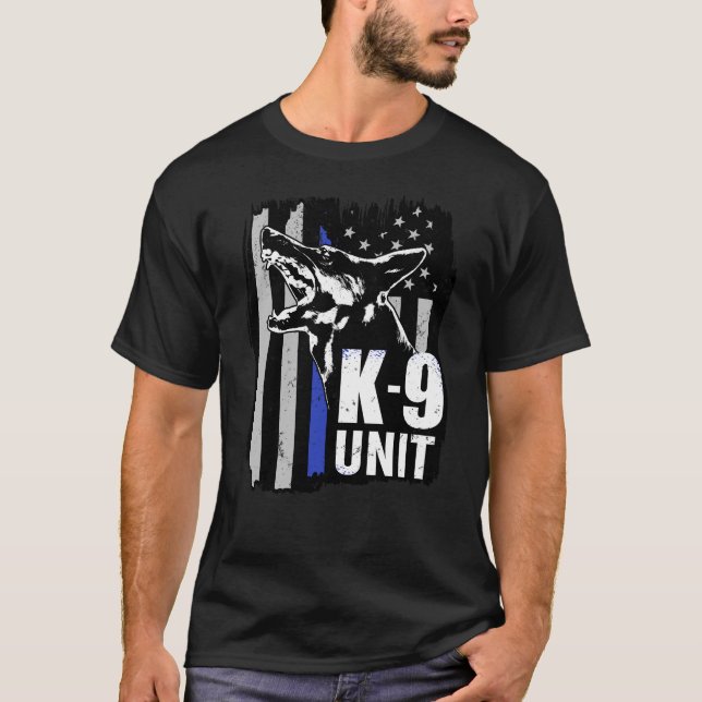 K-9 enhet - tysk herde för polisenhet t shirt (Framsida)