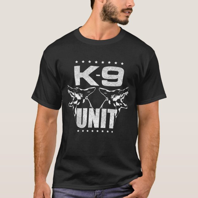 K-9 enhet - tysk herde för polisenhet t shirt (Framsida)