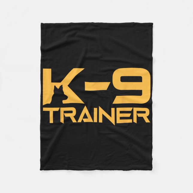 K-9 K9 Hund Handler Trainer Police Security Hallmu Fleecefilt (Framsidan)