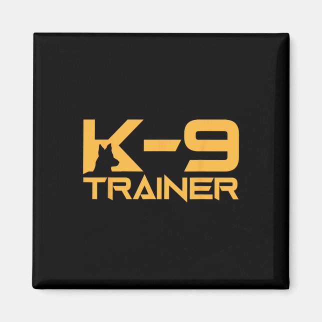 K-9 K9 Hund Handler Trainer Police Security Hallmu Magnet (Framsidan)