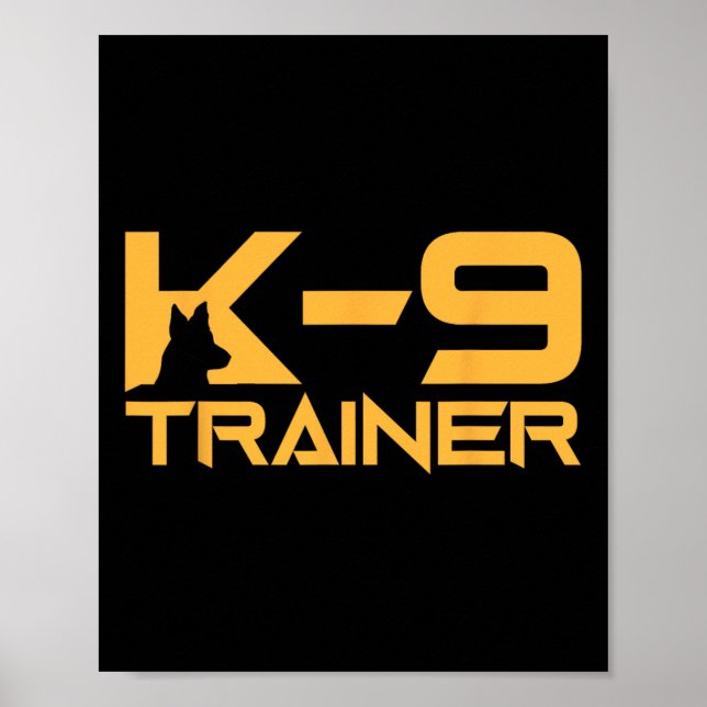 K-9 K9 Hund Handler Trainer Police Security Hallmu Poster (Framsidan)
