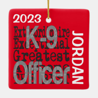 K-9-officer Extraordinaire-ANPASSNINGSBAR Julgransprydnad Keramik