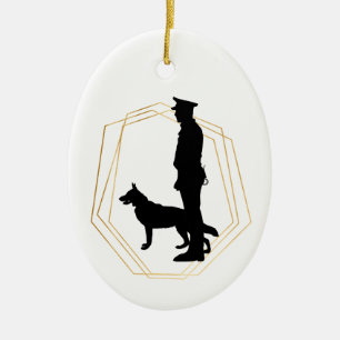K-9 Polischef jul Ornamet Julgransprydnad Keramik