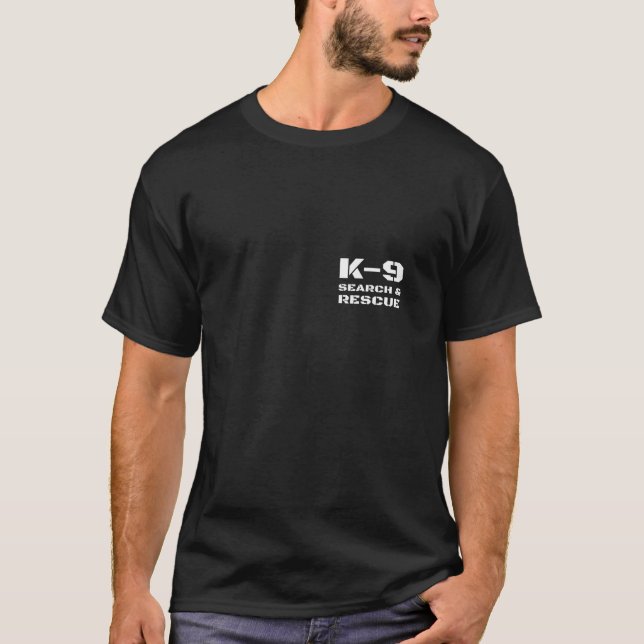 K 9 Sökning och Rädding-Hund-hanterare SAR K9 T Shirt (Framsida)