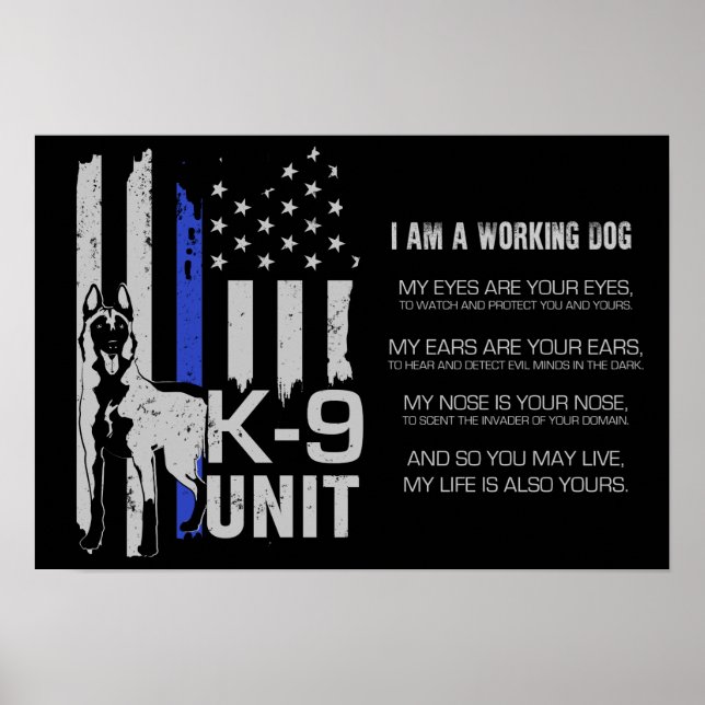 K-9 Unit  -Police Dog Unit- Malinois Poster (Framsidan)