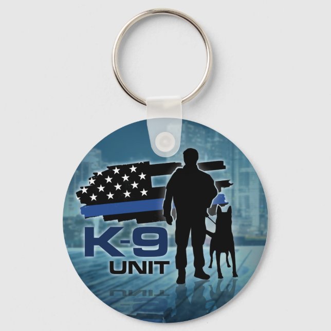 K-9 Unit - Police Hund - Malinois Nyckelring (Framsida)