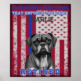 K-9 Veteran Boxer Working Hund Personlig Poster