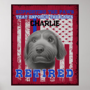 K-9 Veteran Working Spain Vatten Hund Personlig Poster
