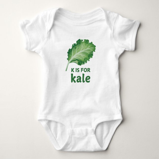 K är för KALE Grönt Veggie Alphabet K T Shirt (Framsida)